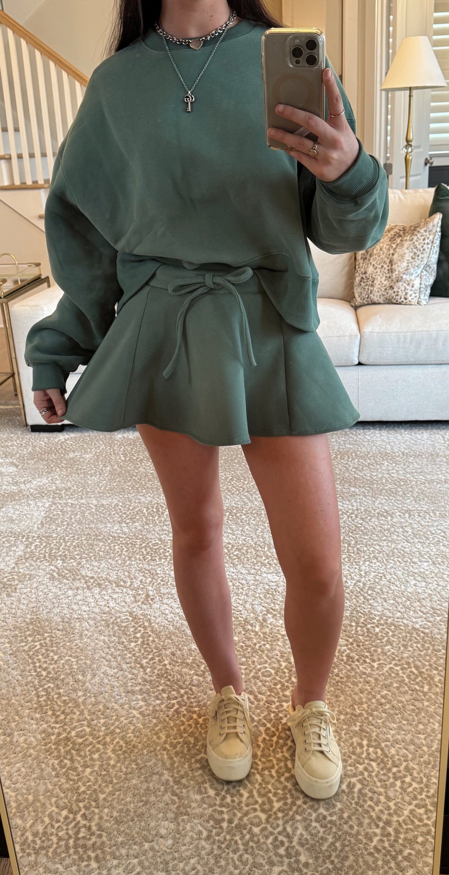 Cozy Crewneck and Skirt Set