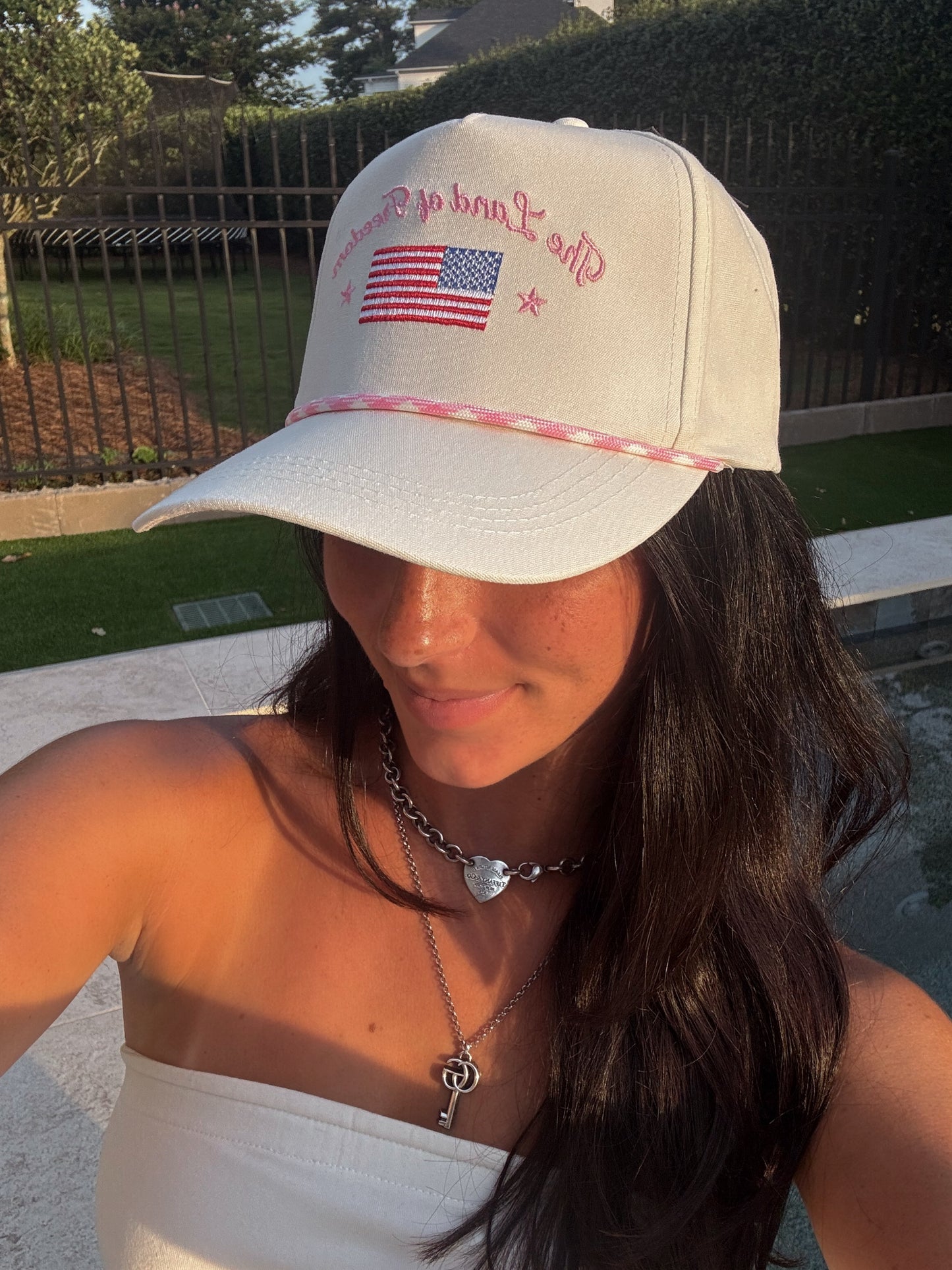The Land of Freedom Embroidered Trucker Hat