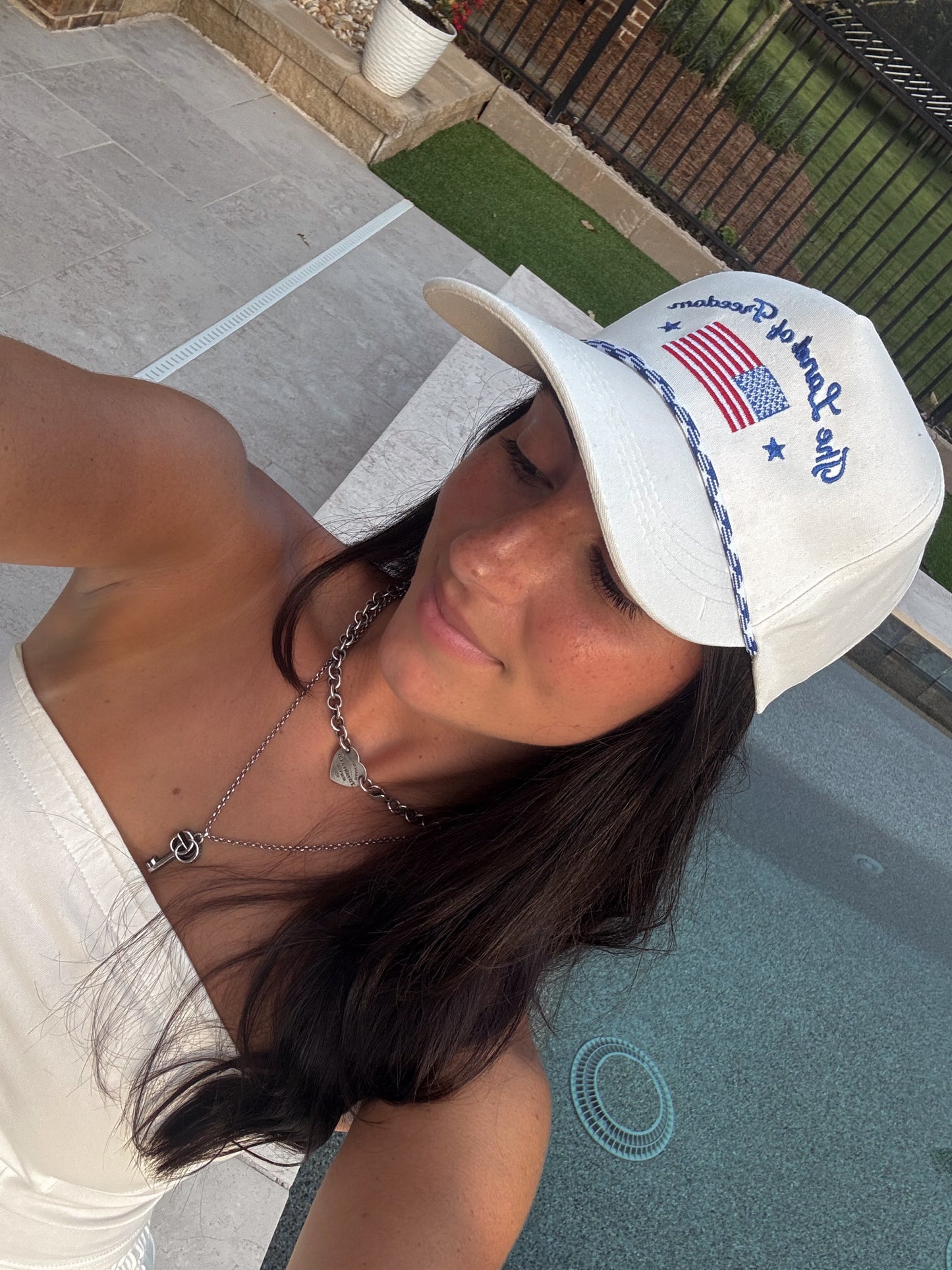 The Land of Freedom Embroidered Trucker Hat